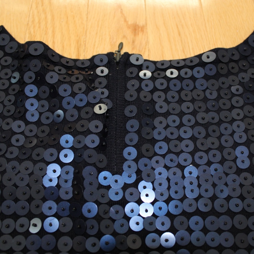 NWT J.Crew Navy Sequin Long-Sleeve Top - Picture 7 of 12